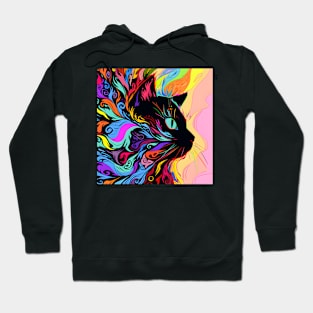 Artsy Black Cat Hoodie